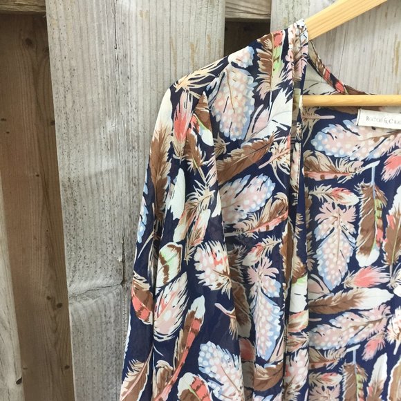 Rachael & Chloe blue kimono style open blouse - size M - Picture 3 of 8